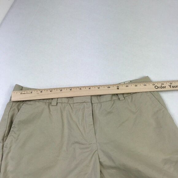 Tommy Hilfiger Womens Cotton Chino Khaki Shorts Beige Flat Front Pockets Size 4 - Picture 7 of 11